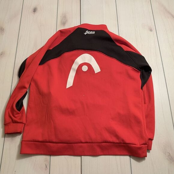 men S head athletic half zip sweatshirt red black - Picture 5 of 7